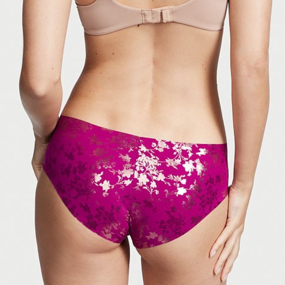 Victoria’s Secret No-show Shimmer Hiphugger Panty Raspberry Cooler Floral S NEW - Picture 6 of 7